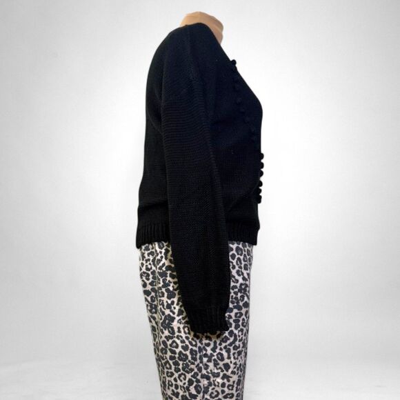 ANDREE' By Unit Pom Pom Heart Black Sweater, NEW WITH TAGS! Size 2XL - Picture 7 of 11